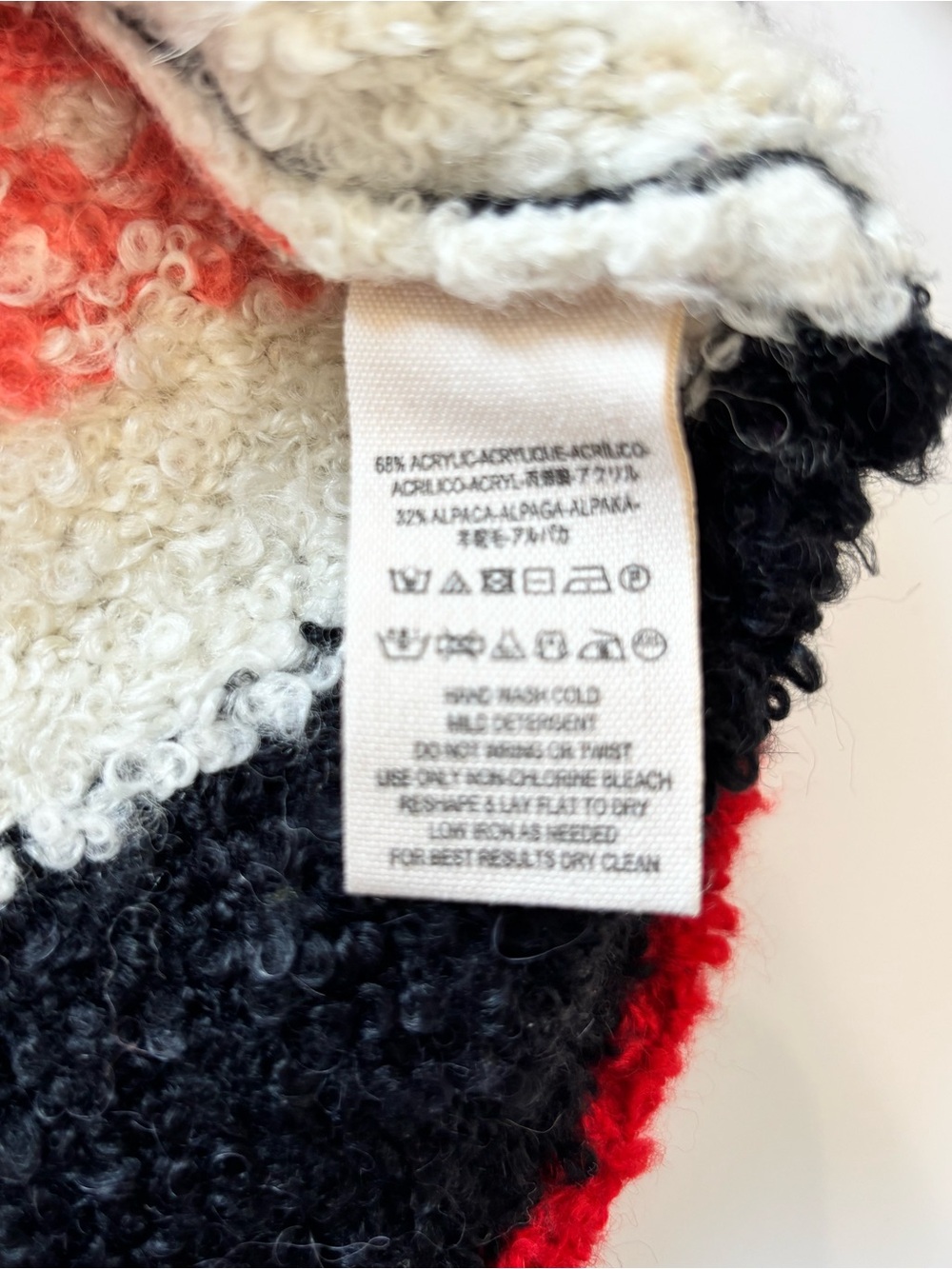 Free People Sz M Alpaca Blend Fuzzy Crew Sweater Indie Boho Abstract Fair Isle - Picture 9 of 14